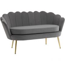 Homcom - 2-Sitzer Stoffsofa Zweisitzer Loungesofa mit weichen und großzügigen Kissen Polstersofa Sitzmöbel Polstermöbel Designsofa elegant Samt
