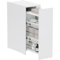 Homcom - Nischenschrank Badezimmerschrank schmal, Toilettenschrank mit Rad, Schublade inkl. 3 tiefe Fächer, Beistellschrank Badschrank für kleine