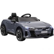 Homcom - coche eléctrico para niños de +3 Años audi rs e-tron gt 12V con mando a distancia faros led bocina música usb tf 103x58x41 cm gris