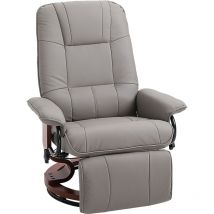 Homcom - Ergonomic Office Recliner Sofa Chair pu Leather Armchair Lounger Grey - Grey