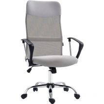 Vinsetto - homcom Executive Office Chair High Back Mesh Back Seat Desk Chairs, Light Grey