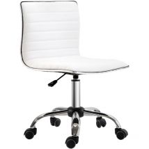 Homcom - Homeoffice Stuhl Schreibtischstuhl aus Kunstleder Höhenverstellbar Drehstuhl bis 120 kg belastbar, Schminkstuhl für Arbeitszimmer,