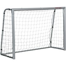Sportnow - Fußballtor Mit Pe-netzgewebe, Fußball-tor Für Kinder Und Erwachsene, 240 X 85 X 160 Cm, Stahl, Pe, Für Garten, Fußballtraining, Grau