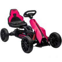 Homcom - Gokart Tretauto mit Handbremse, verstellbarem Sitz, Vor- und Rückwärtsgang, Tretfahrzeug mit EVA-Räder, Pedal, Kinderfahrzeug Kettcar für