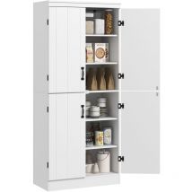 Manochoice - homcom Kitchen Cupboard Storage Cabinet w/ 4 Doors and Adjustable Shelves,White