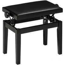 Klavierhocker Höhenverstellbare Klavierbank mit Lederkissen Pianobank Kunstleder Gummiholz Schwarz 63 x 33 x 45-56 cm - Homcom