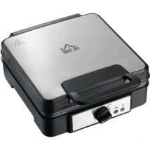 Macchina per 4 Waffle Piastre Antiaderenti Temperatura 0-220°C Nero - Homcom