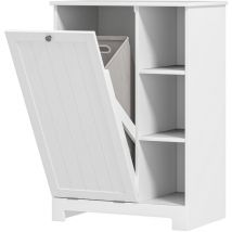 Mobile Bagno Portabiancheria con Cesto Rimovibile 60x38x86cm Bianco - Homcom