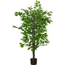 Pianta Finta di Ficus con Vaso Alta 135cm per Spazi Interni ed Esterni - Homcom