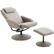 Homcom - Poltrona Reclinabile Relax con Poggiapiedi in Similpelle Grigio