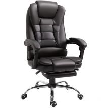 Homcom - pu Leather Executive Office Chair with Retractable Footrest Brown