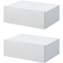 Set 2 Comodini Sospesi Design Moderno 40x30x15cm in Legno Bianco - Homcom