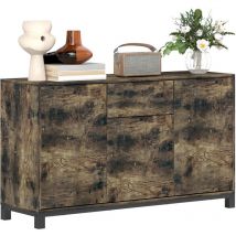 Sideboard, Industrial Storage Cabinet for Living Room, Rustic Brown - Homcom