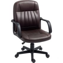 Homcom - Swivel Executive Chair pu Leather Computer Desk Chair Office Furniture Dark brown