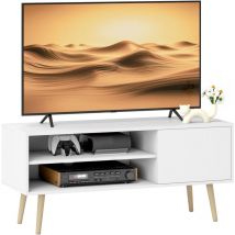 Homcom - tv Unit Cabinet for TVs up to 55Inches with Cupboard Shelves, White