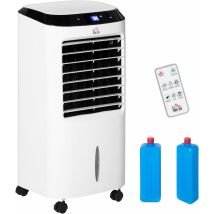 Homcom - Climatiseur rafraîchisseur d'air mobile ventilateur ioniseur 4 en 1 avec télécommande - portable silencieux oscillant 60W - capacité max.