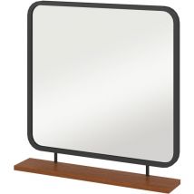 Homcom - Wandspiegel 55 x 55,5 cm Flurpiegel mit Ablage aus Holz, rechteckiger Spiegel, Dekospiegel für Schlafzimmer, Badezimmer, Schwarz