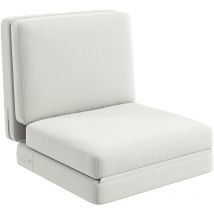 Bodensofa 3-in-1 Klappbar Schlafsofa mit Samtoptik, Gepolstert Sofabett bis 240 kg belastbar, für Schlafzimmer, Wohnzimmer, Cremeweiß - Homcom
