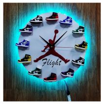 Home 30cm AJ1-12 Horloge Murale , Cadran Horloge pour la Maison Salon Chambre Bureau Café Bar Decor,Fond blanc Avec lumière