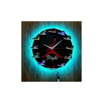 Odipie - Home 30cm AJ1-12 Wall Clock, Dial Clock for Home Living Room Bedroom Office Cafe Bar Decor, Black Background With Light