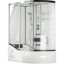 HOME DELUXE - Cabine de douche avec baignoire ALLIN 2IN1 Sortie latérale : Droite, Couleur : Blanc