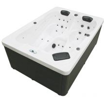 HOME DELUXE - Jacuzzi d'extérieur avec escalier et couverture thermique SUNSET - 220 x 156 cm pour 3 personnes Equipement : Pure