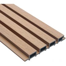 HOME DELUXE - Revêtement de façade en WPC DUVAR Couleur : Teak, Taille : 32 m²