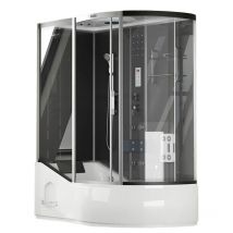 Box doccia con vasca allin 2IN1 - 170 x 90 Nero Destra - Home Deluxe