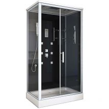 HOME DELUXE - Cabine de douche avec éclairage LED WAVE XL - 120 x 80 cm