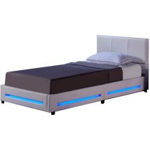 Cama led asteroid con colchón Color: Blanco, Tamaño: 90 x 200 cm - Home Deluxe