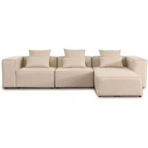 HOME DELUXE - Canapé modulable VERONA Couleur : Beige, Finition : L