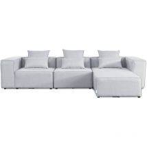 HOME DELUXE - Canapé modulable VERONA Couleur : Gris clair, Finition : L