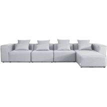 HOME DELUXE - Canapé modulable VERONA Couleur : Gris clair, Finition : XL