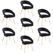 HOME DELUXE - Chaise de salle à manger en velours LYRIC Quantité : 7