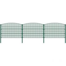 Clôture à double barre MORATA Berg , clôture de jardin, clôture en treillis Hauteur : 160 cm / Longueur : 10 m 4x poteaux d'angle