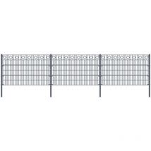Clôture à double barre MORATA losange , clôture de jardin, clôture en treillis Hauteur : 240 cm / Longueur : 36 m 3x poteaux d'angle