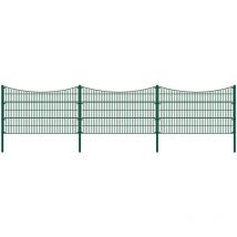 Clôture à double barre MORATA Tal , clôture de jardin, clôture en treillis Hauteur : 80 cm / Longueur : 30 m 3x poteaux d'angle