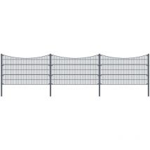 Clôture à double barre MORATA Tal , clôture de jardin, clôture en treillis Hauteur : 120 cm / Longueur : 40 m 1x poteau d'angle