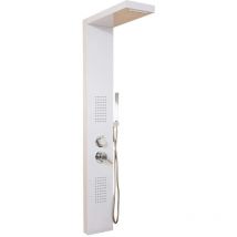 Pannello doccia con soffione a pioggia cascata – bianco - Home Deluxe