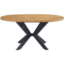 Home Deluxe – Esstisch-set Aventura Mit 4 Stühlen Ikalo Hellbraun - Farbe: Light Oak, Maße: 120 - 160 X 76 X 100 Cm, Sternfuß, Rund, Ausziehbar I 