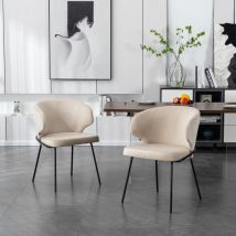 HOME DELUXE - Esszimmerstuhl AMARA Samt Farbe: Beige, Menge: 3 Stuhl Polsterstuhl Esszimmerstuhl Esszimmerstühle