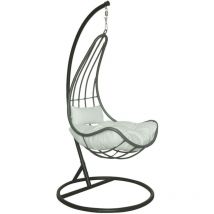 Home Deluxe - Fauteuil suspendu en poly rotin cama avec structure - Gris Equipement Pure