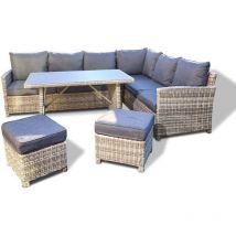 HOME DELUXE - Salon en rotin avec table BAHIA Equipement Sans Couverture Pluie