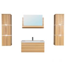 HOME DELUXE - Ensemble complet de meubles de salle de bains WANGEROOGE BIG Couleur : bois, Taille : XL