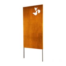 HOME DELUXE - Brise-vue en acier de qualité BUTTERFLY - aspect rouille - Made in Germany