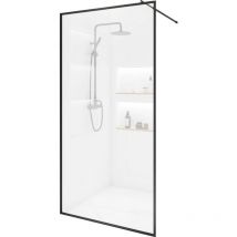 HOME DELUXE - Paroi de douche verre ESG BAKI cadre noir Taille : 90 x 200 cm