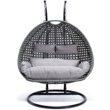 Poltrona sospesa in polyrattan twin Colore: grigio - Home Deluxe