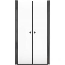 HOME DELUXE - Puerta abatible vidrio transparente LAVEA negro Tamaño: 80x195cm