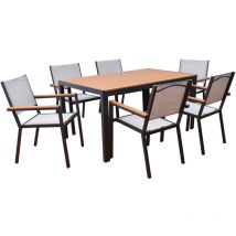 HOME DELUXE - Salon de jardin imitation bois CANTOS SEDIA