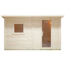 HOME DELUXE - Cabane de sauna Outdoor avec vestibule TALO XL - 400 x 217 cm pour 5 personnes